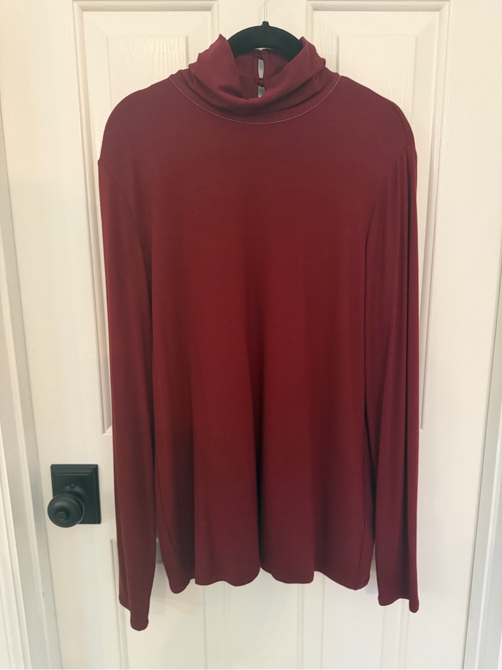 Lafayette 148 New York Burgundy Turtleneck Long-Sleeve Top